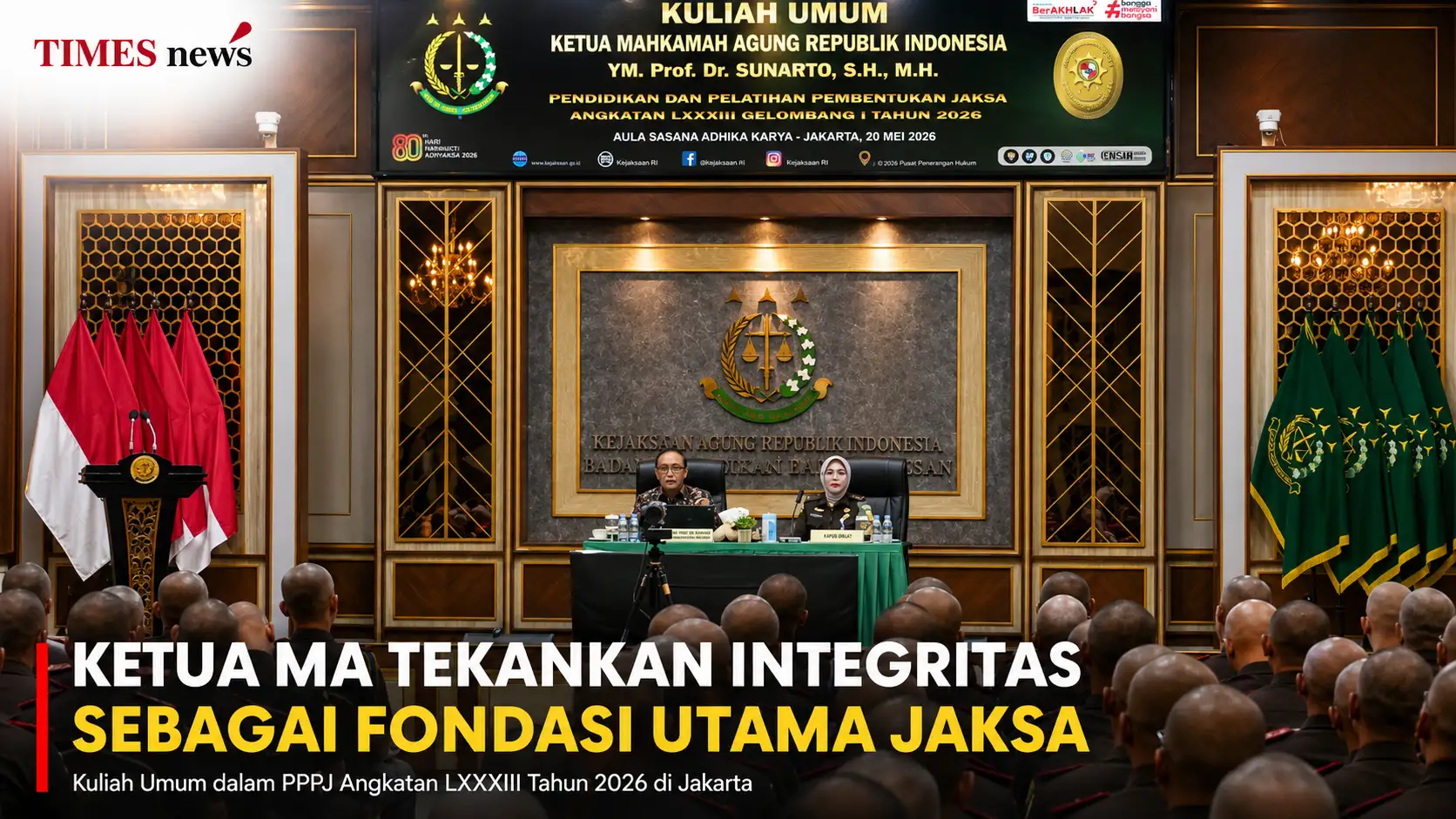 Ketua MA Tekankan Integritas sebagai Fondasi Utama Jaksa dalam PPPJ Angkatan LXXXIII Tahun 2026