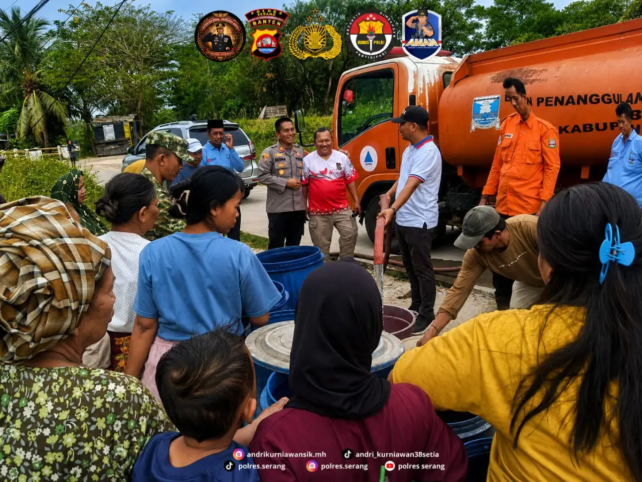 BPBD Kabupaten Serang Salurkan Bantuan 6.000 Liter Air Bersih ke Warga Terdampak Kekeringan