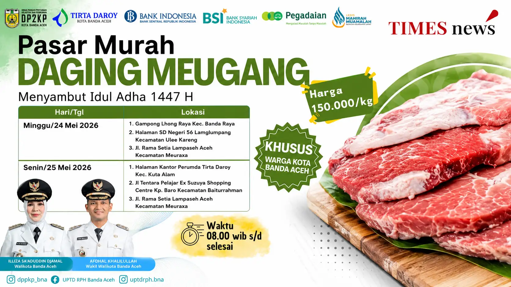 Pemko Banda Aceh Gelar Pasar Murah Daging Meugang di Enam Titik Jelang Idul Adha