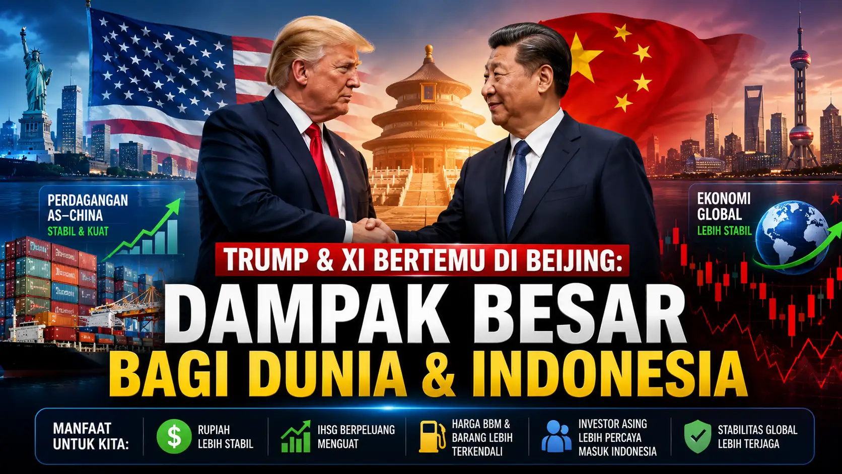 Trump dan Xi Bertemu di Beijing: Apa Dampaknya bagi Ekonomi Dunia dan Indonesia?