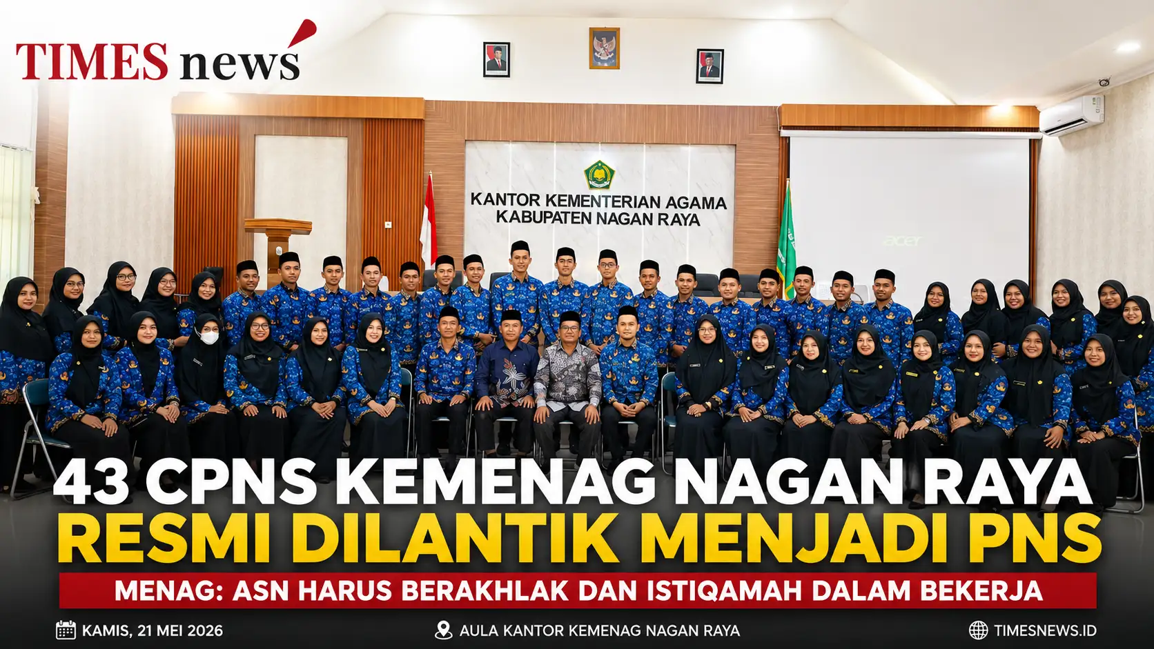 108 CPNS LPMQ Resmi Dilantik Menjadi PNS, Menag Tekankan Nilai Istiqamah dan Amanah