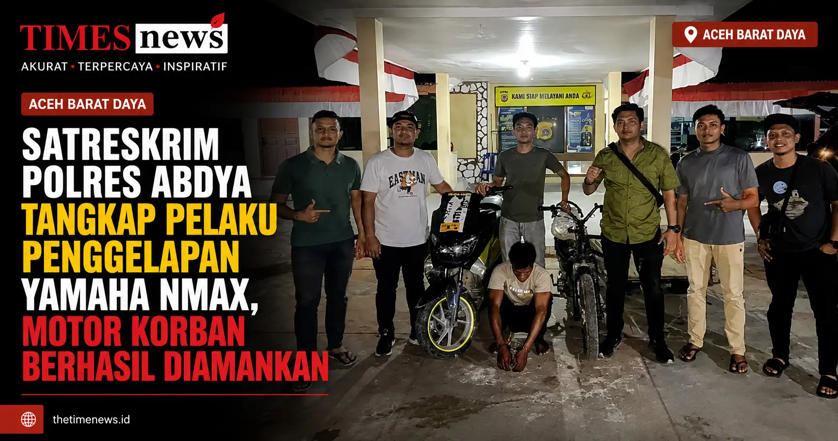Satreskrim Polres Abdya Tangkap Pelaku Penggelapan Yamaha NMAX, Motor Korban Berhasil Diamankan