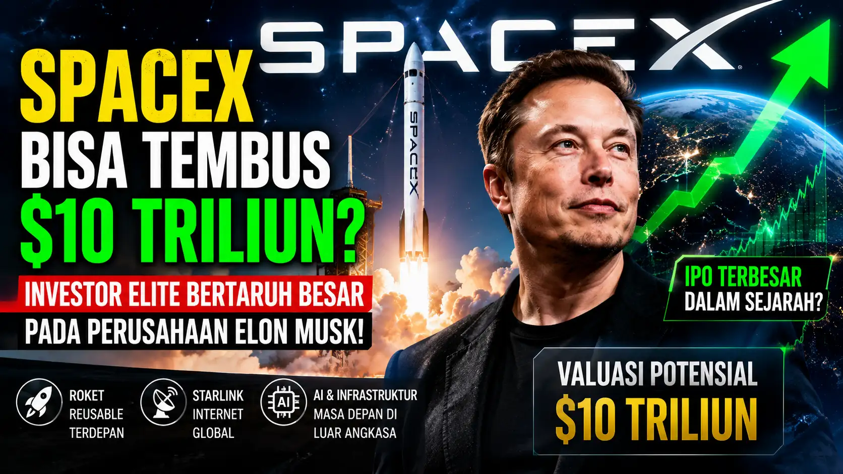 SpaceX Bisa Jadi Raja Baru Dunia Teknologi