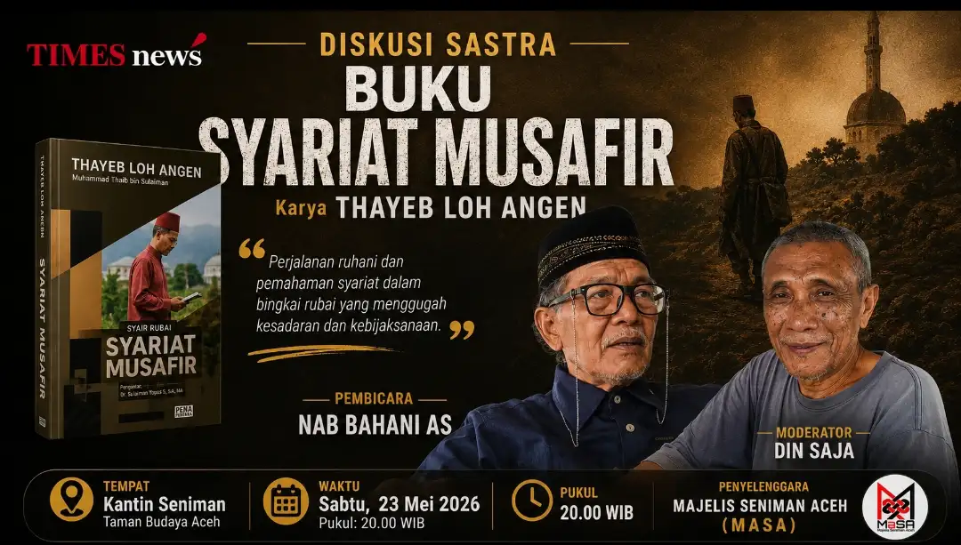 Diskusi Sastra Syariat Musafir Digelar di Banda Aceh, Hadirkan Nab Bahani AS sebagai Pembicara