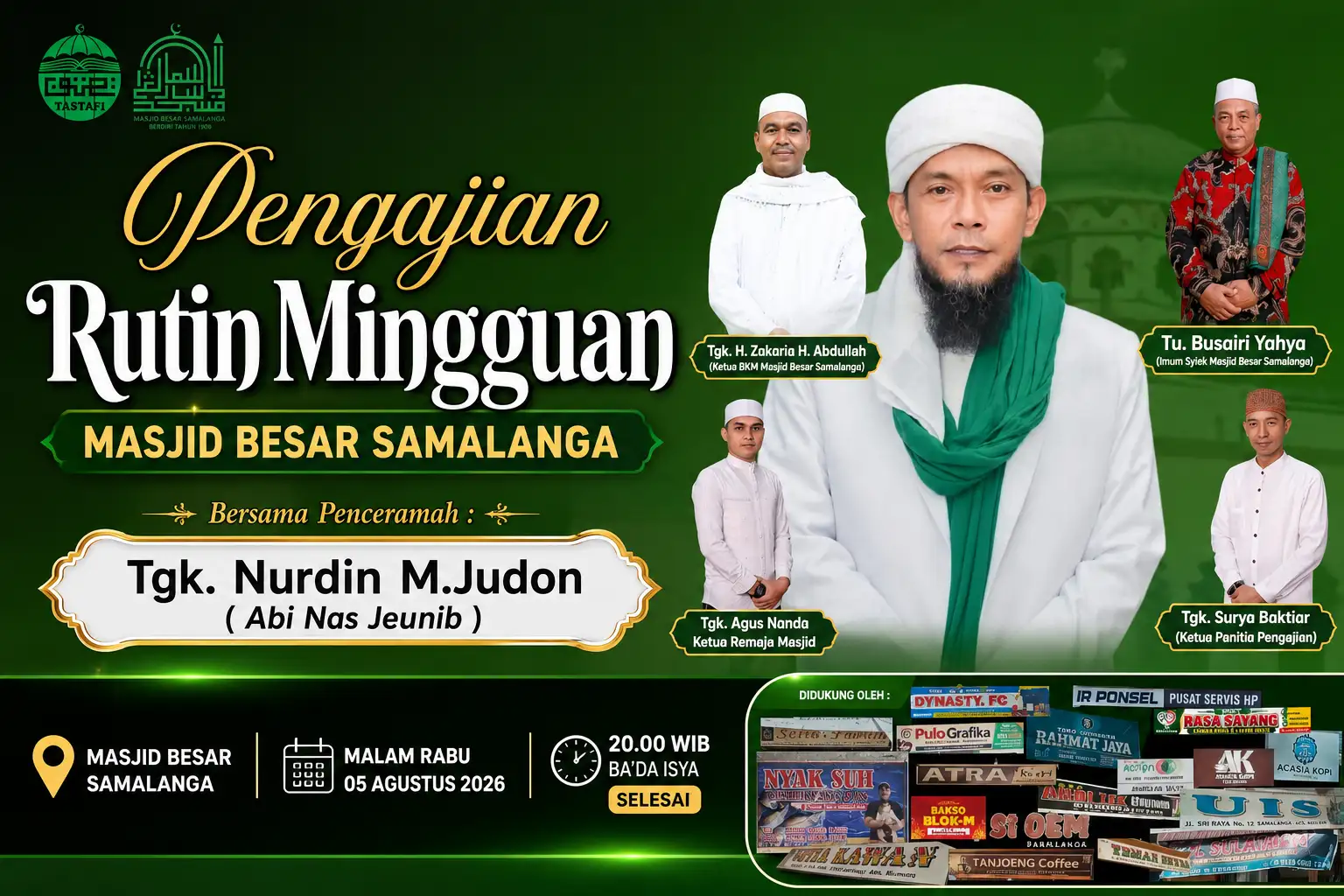 Masjid Besar Samalanga Gelar Pengajian Rutin Mingguan, Hadirkan Abi Nas Jeunib