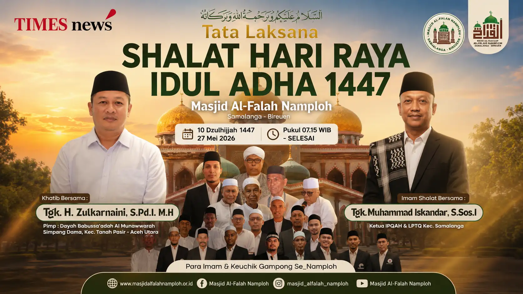 Sambut Iduladha 1447 H, Masjid Al-Falah Namploh Siapkan Pelaksanaan Shalat Ied 