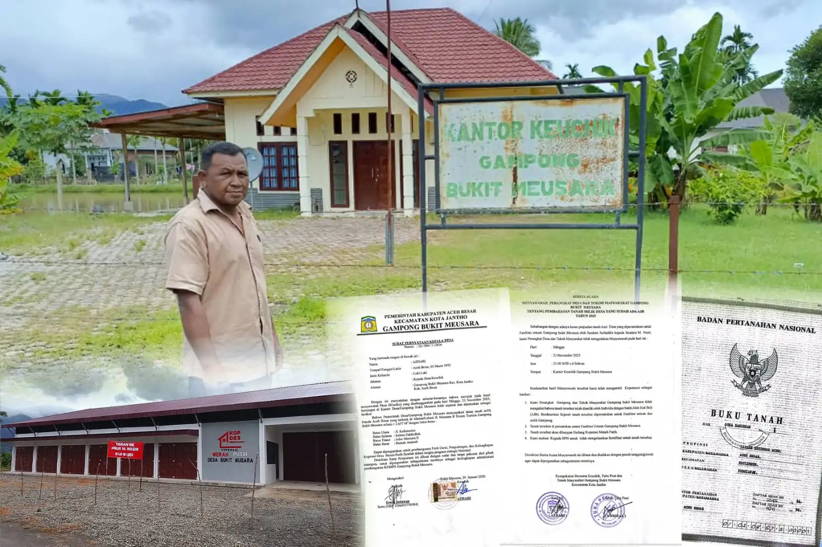 Gedung Koperasi Merah Putih Dipagari, Warga Bukit Meusara Tegaskan Lahan Milik Gampong