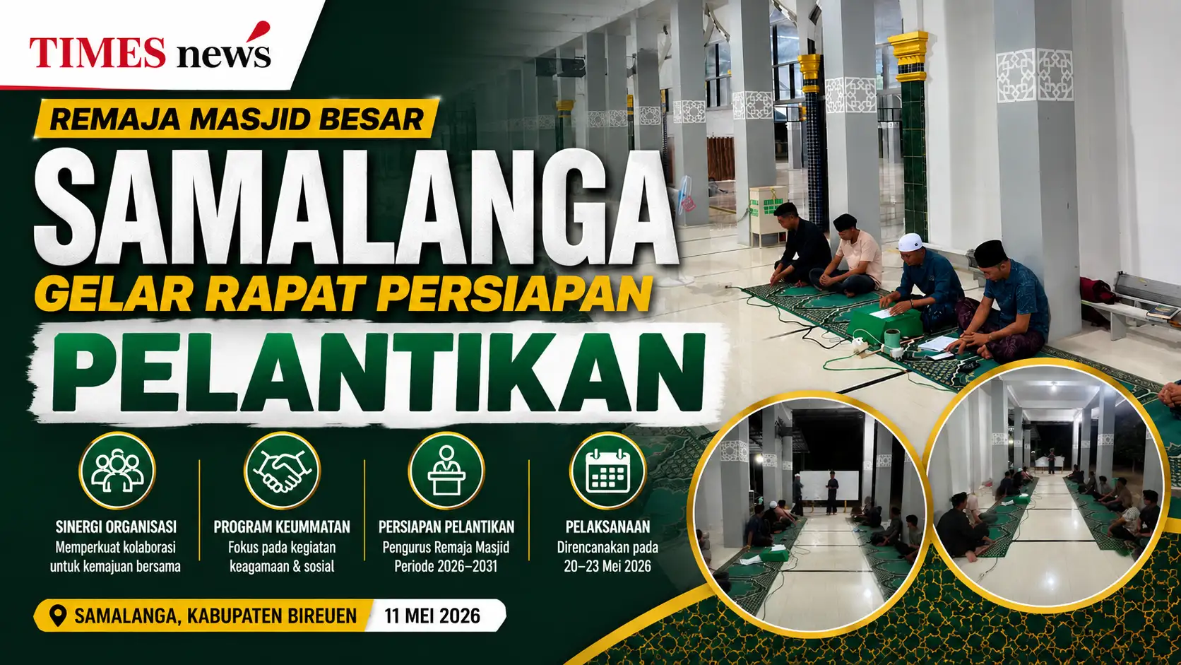 Remaja Masjid Besar Samalanga Gelar Rapat Persiapan Pelantikan Pengurus Periode 2026–2031