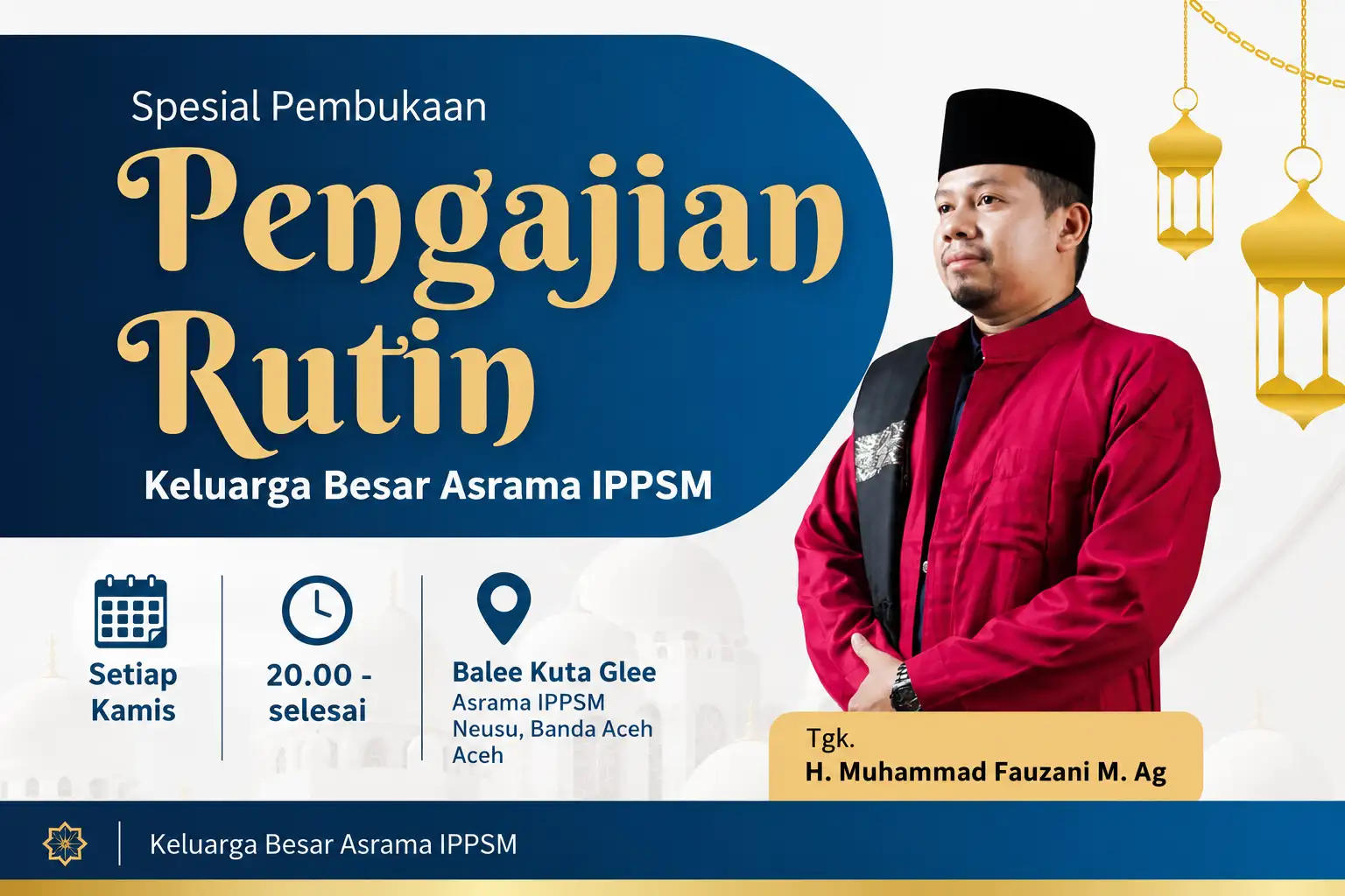 Keluarga Besar Asrama IPPSM Gelar Pengajian Rutin Setiap Kamis Malam di Banda Aceh