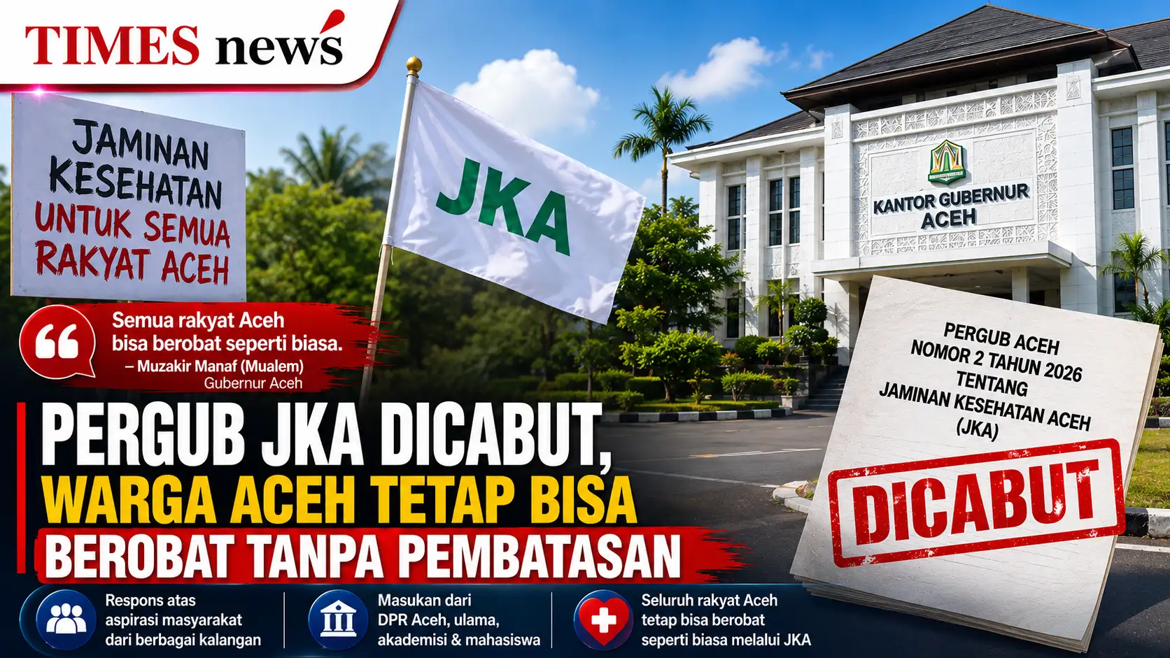 Media Lokal Aceh Ramai Beritakan Pencabutan Pergub JKA