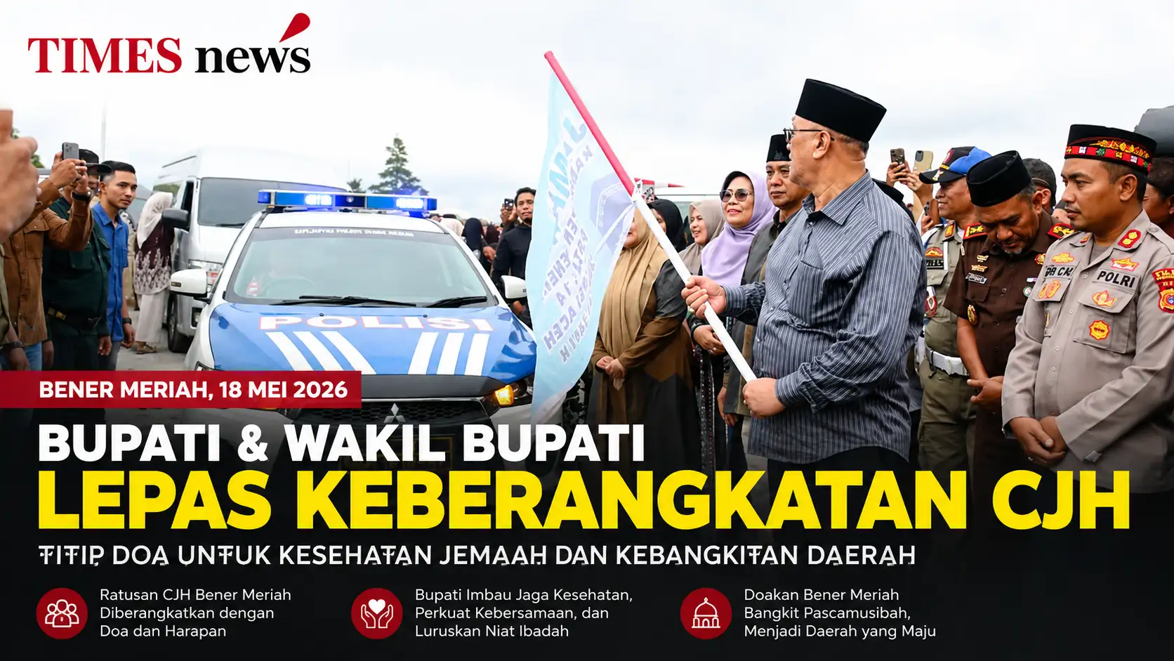 Bupati dan Wakil Bupati Bener Meriah Lepas Keberangkatan CJH, Titip Doa untuk Kebangkitan Daerah
