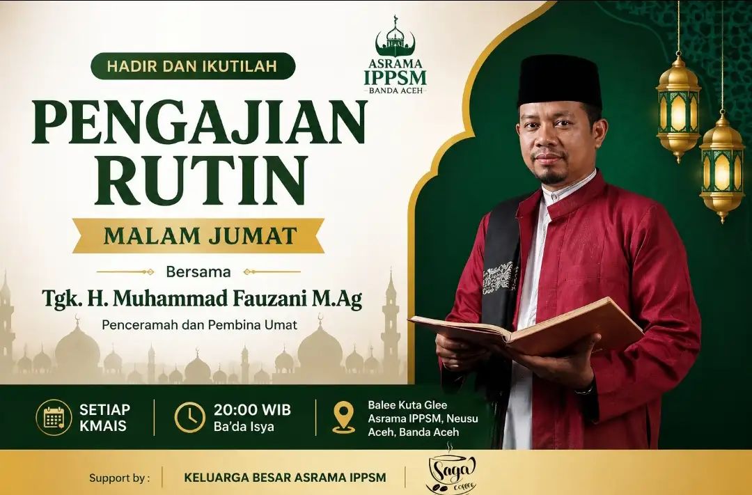 Asrama IPPSM Banda Aceh Gelar Pengajian Rutin untuk Mahasiswa dan Masyarakat Umum