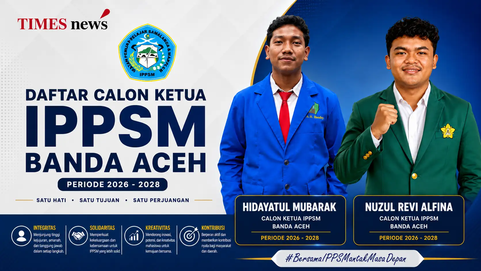 Resmi! Hidayatul Mubarak dan Nuzul Revi Alfina Maju Sebagai Calon Ketua IPPSM Banda Aceh