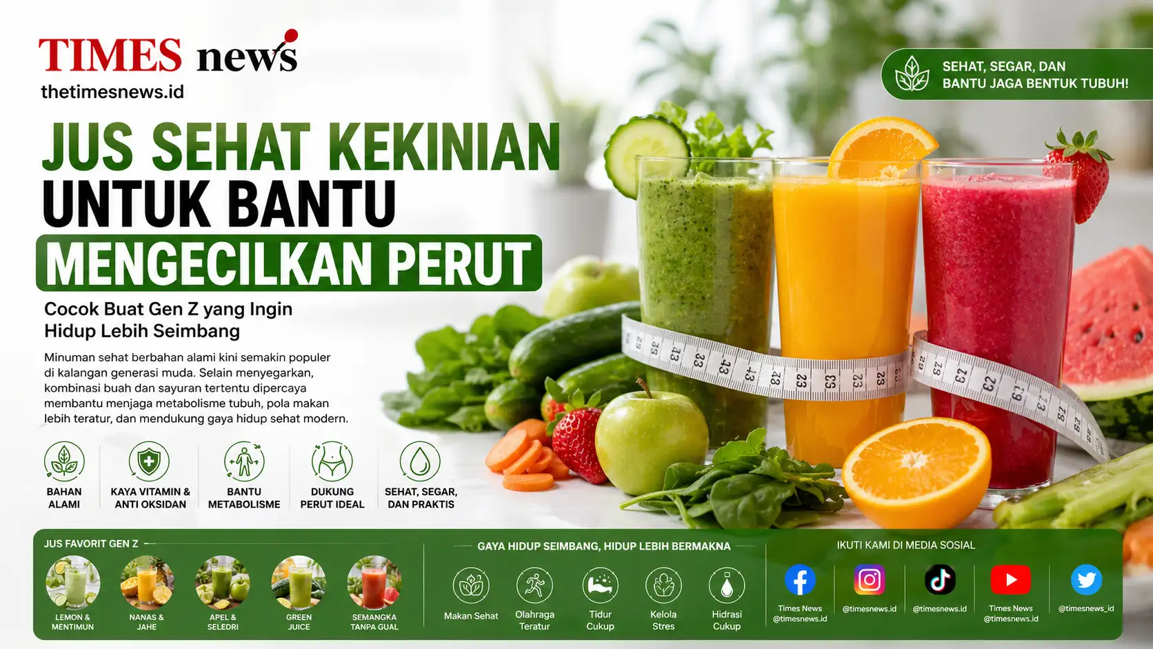 Jus Sehat Kekinian untuk Bantu Mengecilkan Perut, Cocok Buat yang Ingin Hidup Lebih Seimbang