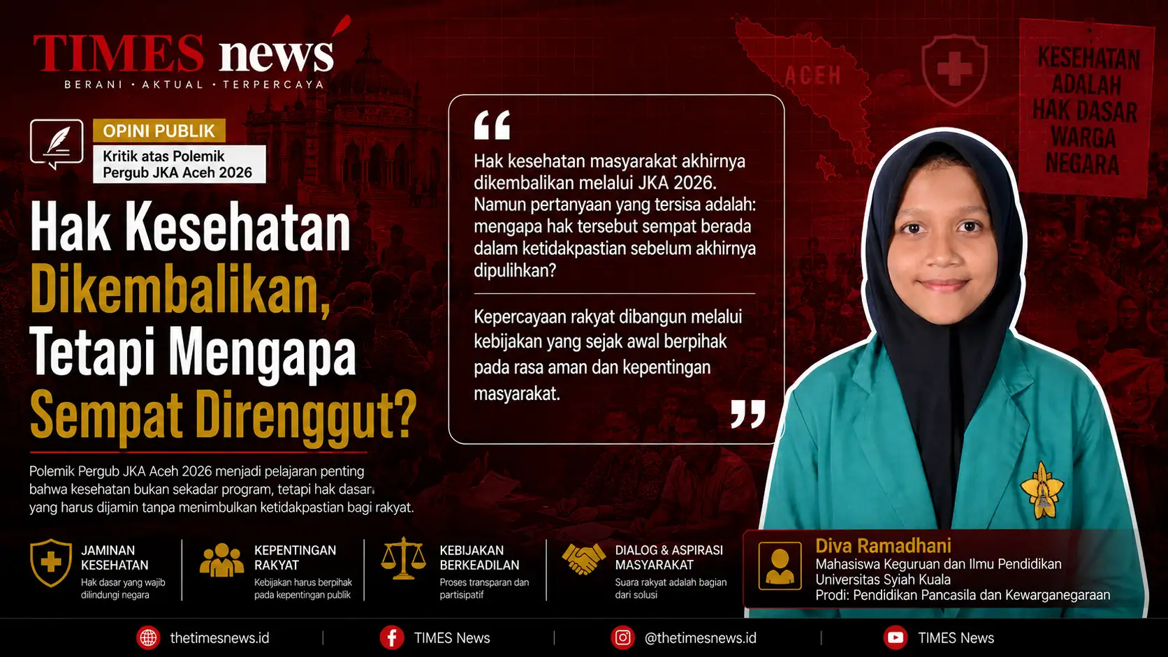 Hak Kesehatan Dikembalikan, Tetapi Mengapa Sempat Direnggut? Kritik atas Polemik Pergub JKA Aceh 2026